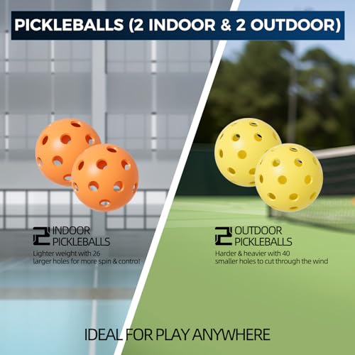 Pickleball Paddles Set of 2 USAPA Approved T700 Raw Carbon Fiber Pickleball Paddle, Friction Surface Pickleball Rackets with 4 Balls 1 Pickleball Bag, Pickle Ball Paddle Set for Men and Women - color: Blue