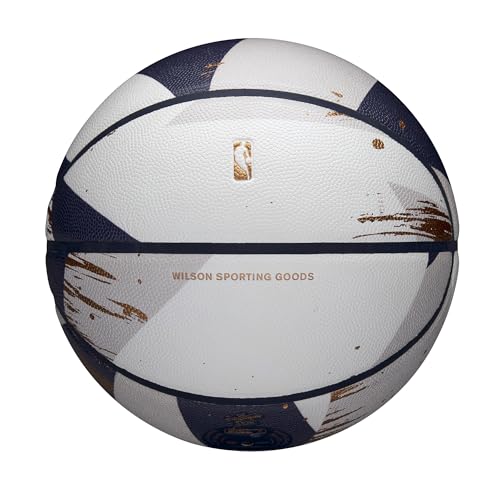 WILSON NBA Champagne Series Basketballs - color: White/Blue/Gold