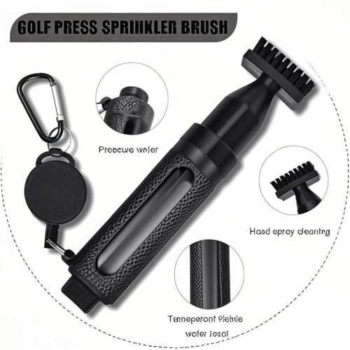 Golf Club Cleaner Brush - Water Bottle 8 Inches Holds 4 Ounces Retractable Brush and Groove Cleaner with Clip Golf-Accessories for Men