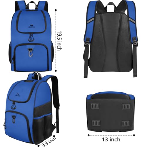 MATEIN Basketball Bag, Sturdy Soccer Bag with Ball Holder & Shoe Compartment, Large Basketball Backpack for Training Equipment, Water Resistant Sports Ball Backpack Fits Volleyball Football, Colorful - color: Blue - Large