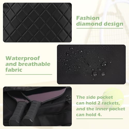 Pickleball Paddle Bag,Large Pickleball Bag for Men & Women,Waterproof Paddle Bag,Stylish Quilted Pickleball Bag,Fits All Paddles,Ideal Pickleball Gifts