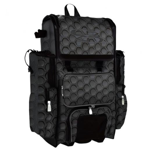 Boombah Rolling Superpack 2.0 3DHC Baseball/Softball Gear Bag - 23-1/2" x 13-1/2" x 9-1/2" - Multiple Colors - Telescopic Handle and Holds 4 Bats - Wheeled Version - color: Black