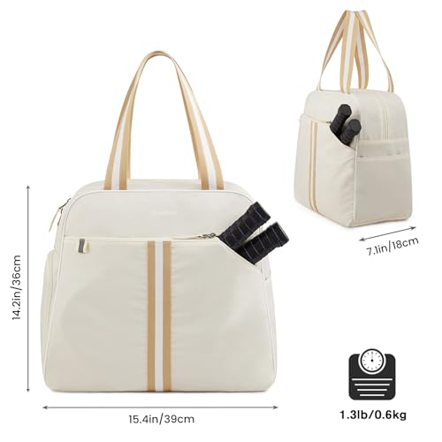 G4Free Pickleball Bag, Pickleball Bag Tote for Women and Men - color: Ivory