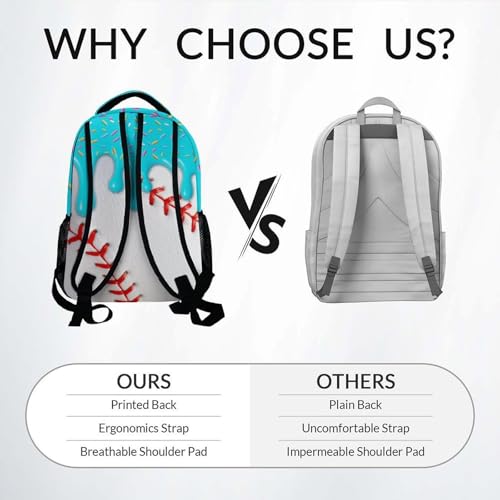 Baseball Drip Backpack for Boys Kids Schoolbag with Pocket - Durable Bookbag for Sport Lovers School Supplies Gifts (17 Inch)