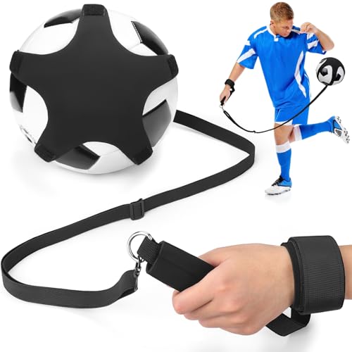 TOBWOLF Wrist Belt Solo Soccer Kick Trainer, Adjustable Handle Soccer Ball Trainers with String Fits Ball Size 3, 4, 5, Football Juggling Throwing Trainer for Adult/Youth to Enhance Ball Control Skill