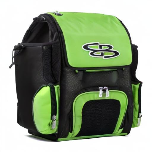Boombah Superpack Mini Bat Pack - 8" x 12.5" x 18" - Multiple Colors - color: Black/Lime Green