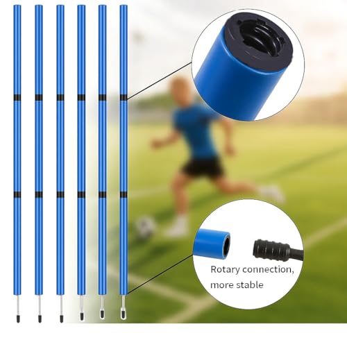 Soccer Agility Training Equipment, 6 Adjustable Soccer Training Agility Poles, 1 Speed Agility Ladder,10 Soccer Agility Cones for Training, 1 Jump Rope + Storage Bag for Youth Soccer Drills