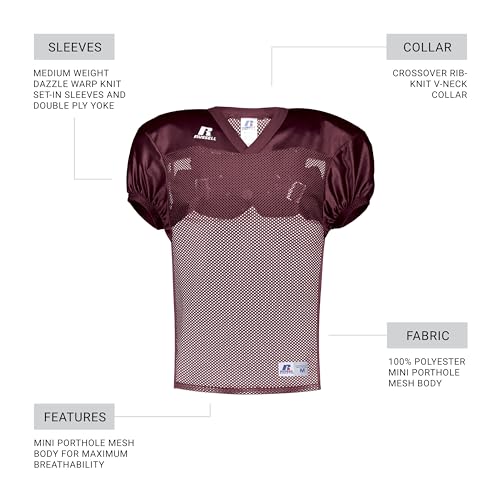 Russell Athletic Boys Youth Stock Practice Jersey - color: Maroon, size: X-Large