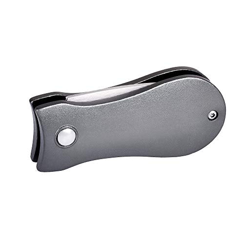 Mile High Life Golf Divot Repair Tool, All Metal Foldable Divot Tool with Pop-up Button & Magnetic Ball Marker - color: Gray Bone