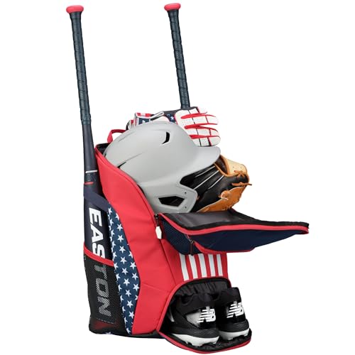 Easton Dugout Backpack Equipment Bag | Baseball & Softball | Multiple Colors - color: USA