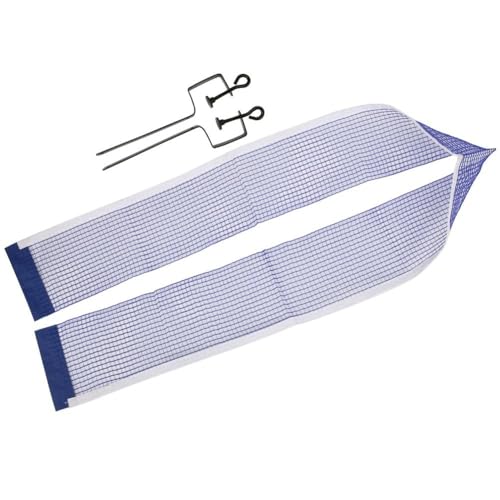 Table Tennis Net Replacement with Adjustable Bracket - Blue Polyester Net for Indoor & Outdoor Practice