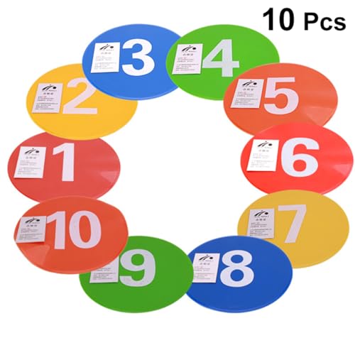 Abaodam 10pcs Football Training Markers Soccer Sign Plates for Gym Class Agility Drills Sports Practices Design Roadblock Pads