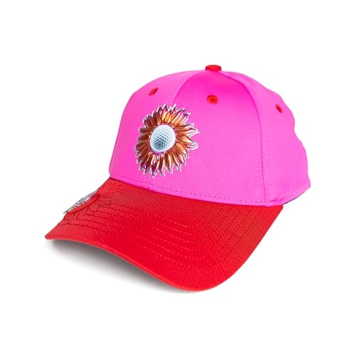 Ladies Adjustable Hats - Tee Holder with Tees & Bill Magnet with Ball Marker - 100% Custom Made - color: Galentines Bonk, style: Center