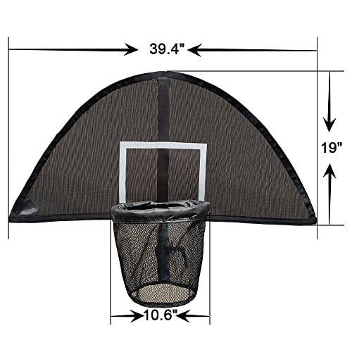 Trampoline Basketball Hoop, Lightweight Universal Board with 2 Pcs Mini Basketball and Pump, Easy to Assemble Fit for Curved Pole or Straight Pole