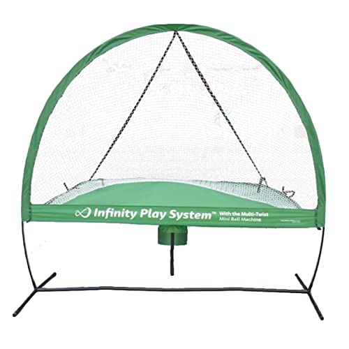 Infinity Play System Rebounder Net with Multi-Twist Mini Ball Machine for Tennis and Pickleball