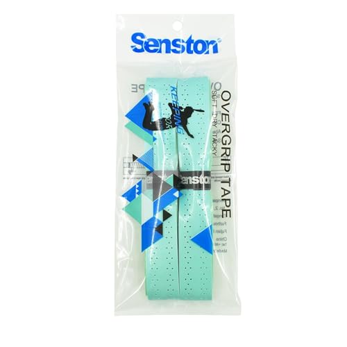 Senston 2pcs Racquet Grips Tape Overgrip for Tennis/Badminton/Squash Racquet Handle Grips - color: Green, style: Keel