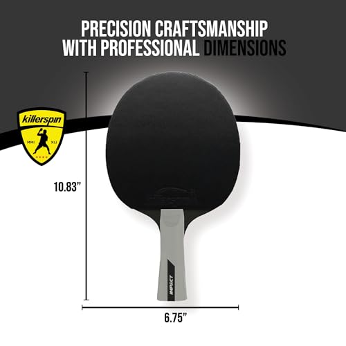Killerspin Impact Series Table Tennis Paddles - Black/Black Ping Pong Racket, Table Tennis Equipment for Beginners/Intermediates - Ensures Solid Control and Spin - style: Impact D5