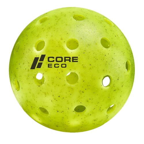 CORE Pickleball-ECO Ball | Outdoor Pickleball Balls - Official Ball-Pickleball World Cup & USAPA Tournament Approved - Durable, Regulation Size - High Visibility Neon, 3 Balls