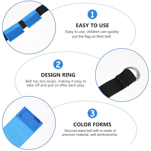 Flag Football Waist Bands and Belts for Youth, Advanced Football Training Equipment with Sturdy Waist Flags, Suitable for Teenager Sports and Team Practice Random Color
