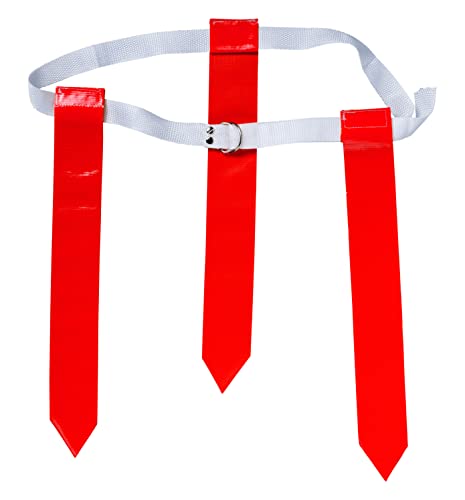 Flag Football Set for 12 Players - Includes Durable Flag Belts and Flags, Cones, Bean Bag, Carrying Backpack, and Football - Huge 55 Piece Complete Set