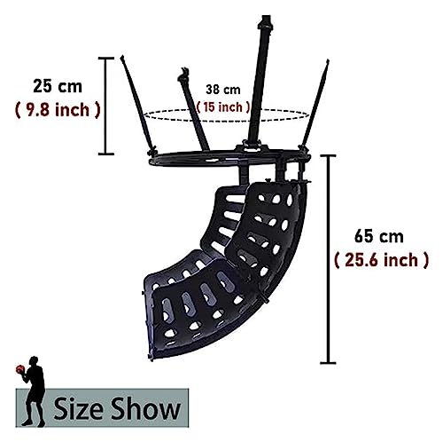 Basketball Hoop Returner Shot Return Apparatus Attachment - No Pick Up The Ball Children Adults Outdoor Shooting Trainer Rebounder Training Black