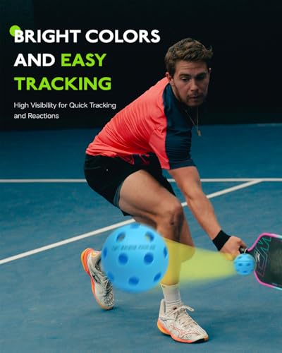 Warping Point Pickleball Balls | 26 Holes, 40 Holes | 4 Pack, 12 Pack | Meet USAPA Specifications | High Bounce Durable Practice Pickle Ball for Beginner & Intermediates | Orange, Blue, Yellow, Green - size: 4 pack