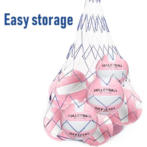 6 Pack Official Size 5 Synthetic Leather Volleyballs, Includes Pump and Net Bag, Volley Ball for Indoor and Outdoor Competition