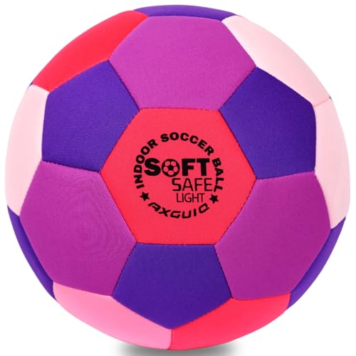 Soft Fabric Indoor Size 4 Soccer Ball, Safe and Soft Indoor Kids Youth Practice Size 4 Soccer, Lightweight House Training for Dribbling & Juggling at Home(Deflated)