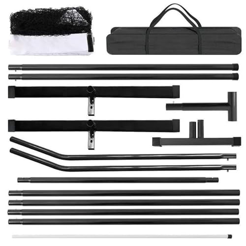 Driveway Tennis Net with Carry Bag, Portable Move Volleyball Net Stand Detachable Tennis Practice Net for Outdoor Training Backyard Badminton(Black) - color: Black