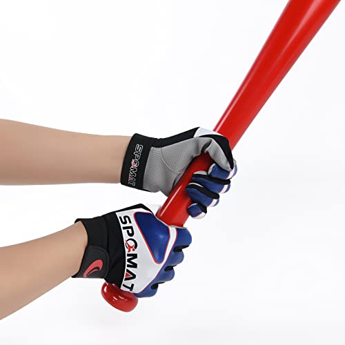 Youth Baseball Batting Gloves for Kids Boys Girls Ages 5-12 - color: Vibrant Blue, size: Youth XS/S (5.5in-6 in)