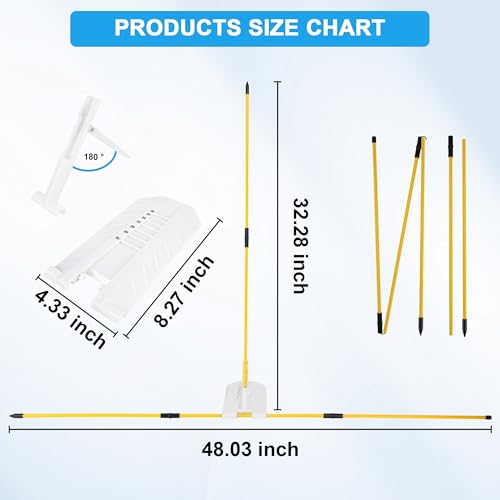 Golf Swing Plane Trainer - Alignment Stick Holder Set, Professional Golf Training Aids for Swing Path, Posture & Aiming, Golf Practice Accessories - color: Yellow