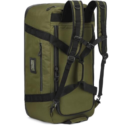 100L Extra Large Travel Duffle Bag Backpack for Men, 3 in 1 Sports Duffel Bags W/Adjustable Shoulder Strap & Dividers Gym Equipment/Gear Weekend Overnight Bag for Trip Camping Hiking, XL Green - color: Green