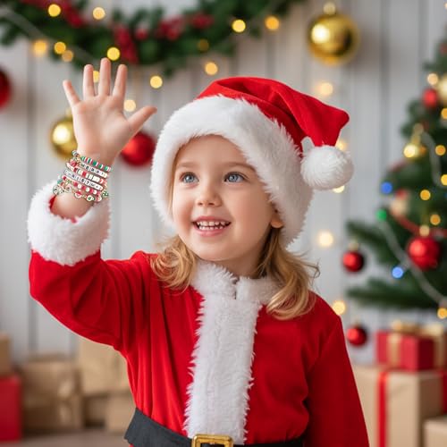 OHOME Stocking Stuffers - 6 Pack Bracelets for Teen Girls Women | Christmas Gifts for Teens Men Adults - Christmas Decorations Accessories Shirts Outfits | Xmas Sweater Dresses for Girls 2025 - style: Christmas