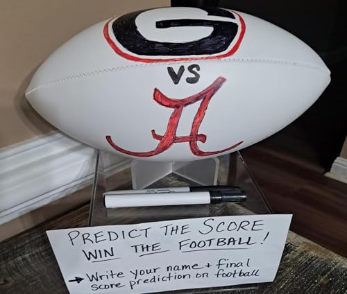 Football Half White for Autograph Leather Size 3 6 9 with Pump Needle Signature for Gift Award Souvenir Ball