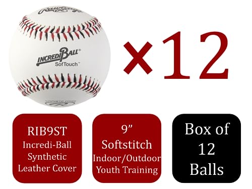 Rawlings | Incredi-Ball Softstitch Baseballs | Cloth & Synthetic Leather Cover Options | 12 Count