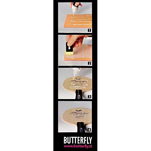 Butterfly Free Chack Table Tennis Racket Glue - Perfect for Assembling Table Tennis Ping Pong Paddle - Comes with Sponges and Application Clip to Easily Replace Table Tennis Rubber