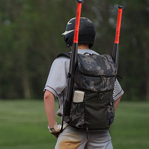 Baseball Backpack Equipment Bag for Adult with 2/4 Bat Holder & Fence Hook Lightweight Mens Softball Bag with Shoes Compartment Coaches Catchers Team Baseball Gear Bags Youth Boys - color: 1 Blue