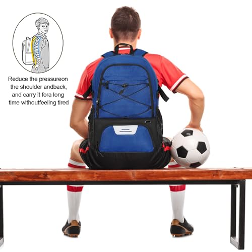 Goloni Basketball Backpack Bag,35L Basketball Bag with with Separate Ball & Shoe Compartments,Large Sports Bag for Basketball - color: dark blue
