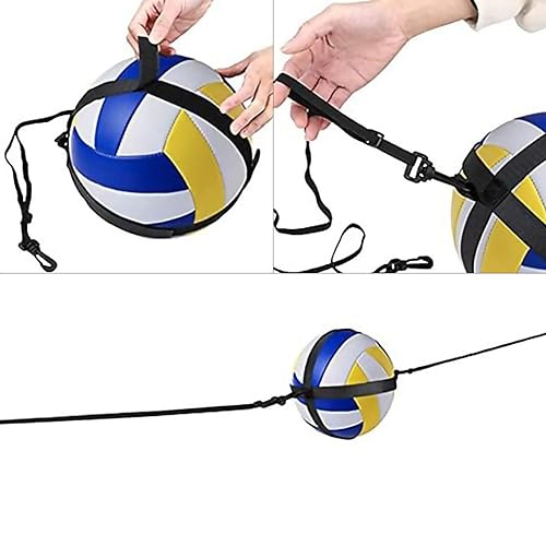 Nylon Volleyball Spike Trainer Set, Adjustable & Portable Hanging Solo Practice Trainer Aid for Beginners Practicing Serving/Great Volleyball Spike Training System