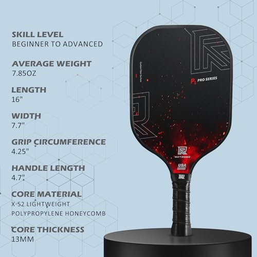 USAPA Approved Pickleball Paddles Set of 4 - T-300 Carbon Fiber Hybrid for Soft Touch & Control - Quiet Lightweight Core - Complete Starter Kit with Bag & Balls for Family & Beginners