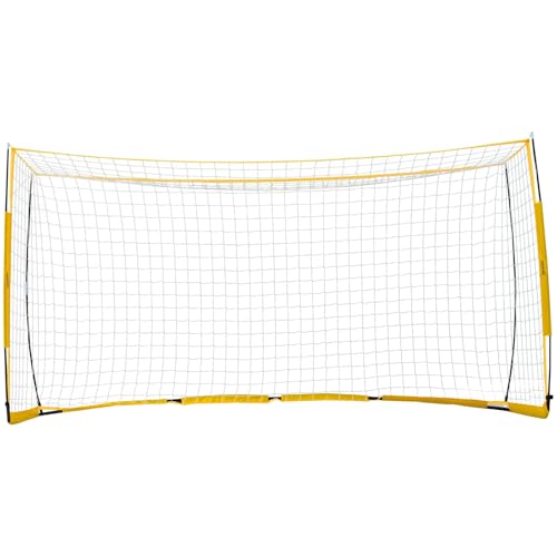 VEVOR Portable Soccer Goal, 12 x 6 ft Large Practice Soccer Net, Steel Fiberglass Structure Training Goal Set with Carry Bag, All-Weather Outdoor Use, for Backyards, Parks, School Fields - style: Fiberglass Rod Cube