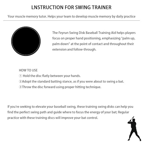 Swing Disk Baseball&Softball Training Aid, Perfect for Practice, Analyzes Hitting Techniques with Instant Feedback, Improve Your Swing and Stay in The Zone - color: Black (4 Pack)