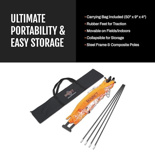 Bownet Portable Soccer Goal – Folding Pop Up Soccer Goal Net for Backyard Training & Practice, Durable Steel Frame, Easy Setup, Carry Bag Included - size: 4 x 6 ft