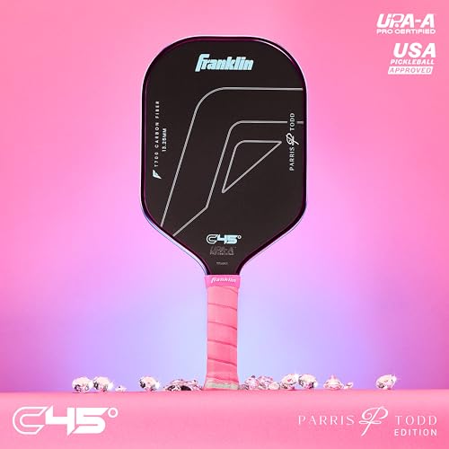 Franklin Sports PRO Pickleball Paddles – C45 Carbon Fiber Series - Official USAP + UPA Approved – Pro Player Design - color: Parris Todd | Cotton Candy, size: 13.25 mm