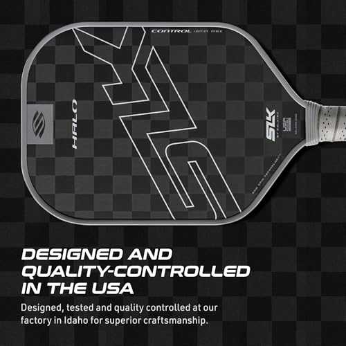 Selkirk Sport SLK Halo Raw Carbon Fiber Pickleball Paddle | Power, Pro and Control Pickleball Paddles | T700, 18K Ultraweave, Aramid Fiber LinkWeave | Designed & Controlled in USA - color: Control | Gray | 2025, size: Max (All - Around Paddle)