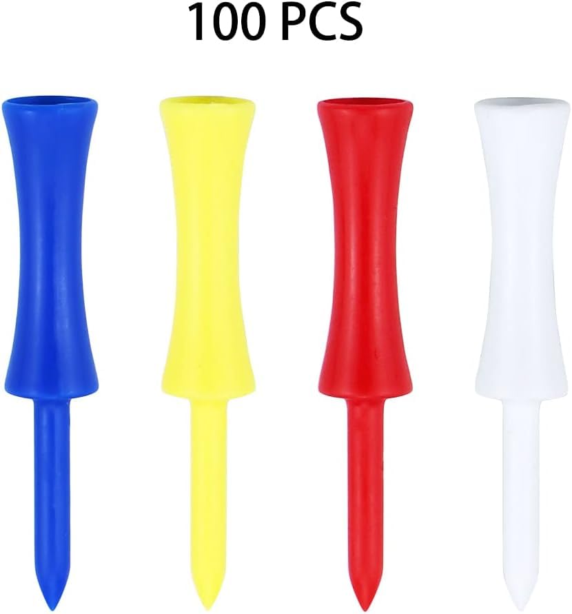 Golf Tees Plastic 100 Count 3-1/4, 2 3/4 inch Tall Step Down Tees Golf - Mixed Color - size: 83mm
