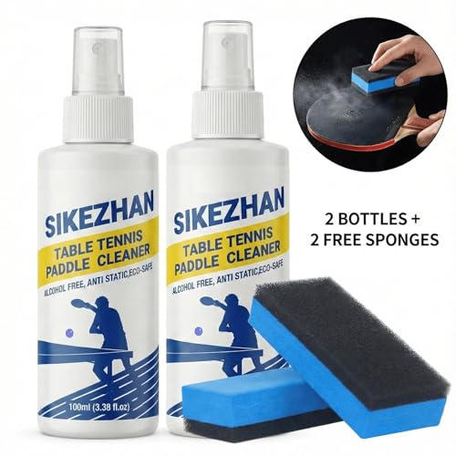 Table Tennis Paddle Cleaner | 100ml Stain Removal Solution,Table Tennis Rubber Cleaning Kit - for Eliminate Dirt & Dust Optimal Spin & Control Men Women Gym Sports Maintenance