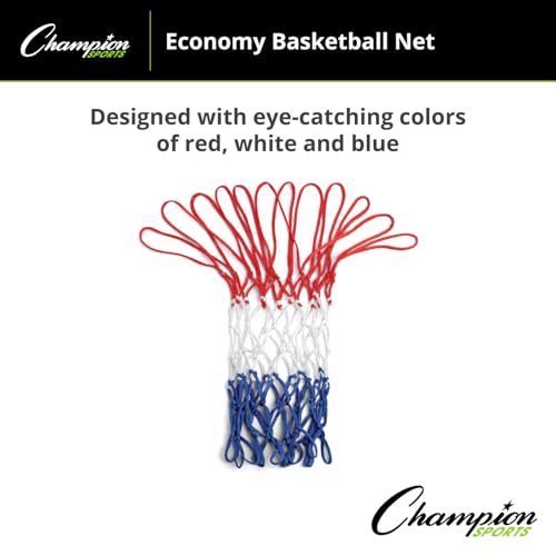 Champion Sports 4mm - 50gm - Basketball Net - Braided Nylon - Red/White/Blue