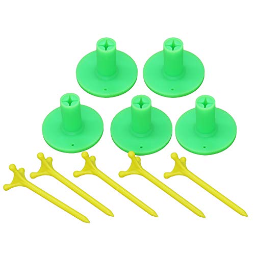 Golf Rubber Tee Holder Set for Golf Driving Range Tee Practice Tool Pack of 5 - color: Green