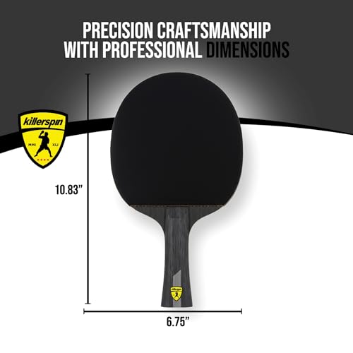 Killerspin Impact Series Table Tennis Paddles - Black/Black Ping Pong Racket, Table Tennis Equipment for Beginners/Intermediates - Ensures Solid Control and Spin - style: Impact D9 PowerGrip